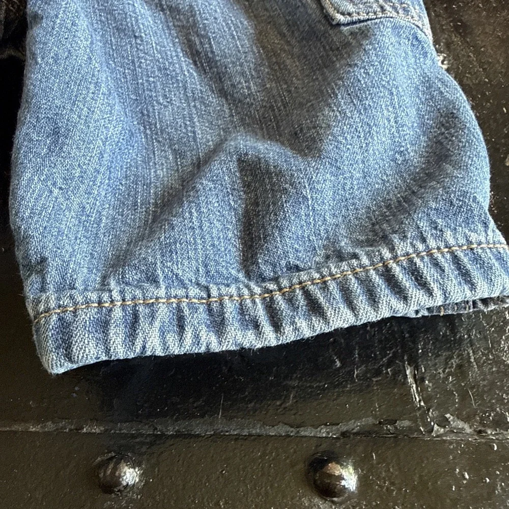 VTG Baby Gap Carpenter Lined Bibs Overalls Denim Jeans 3-6mo Y2K Logo 12/05 Bear